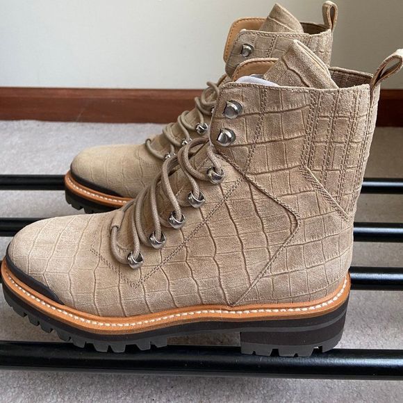 MARC FISHER Women Izzie 2 Leather Combat Hiking Boots - NEW NWOB - Picture 3 of 8